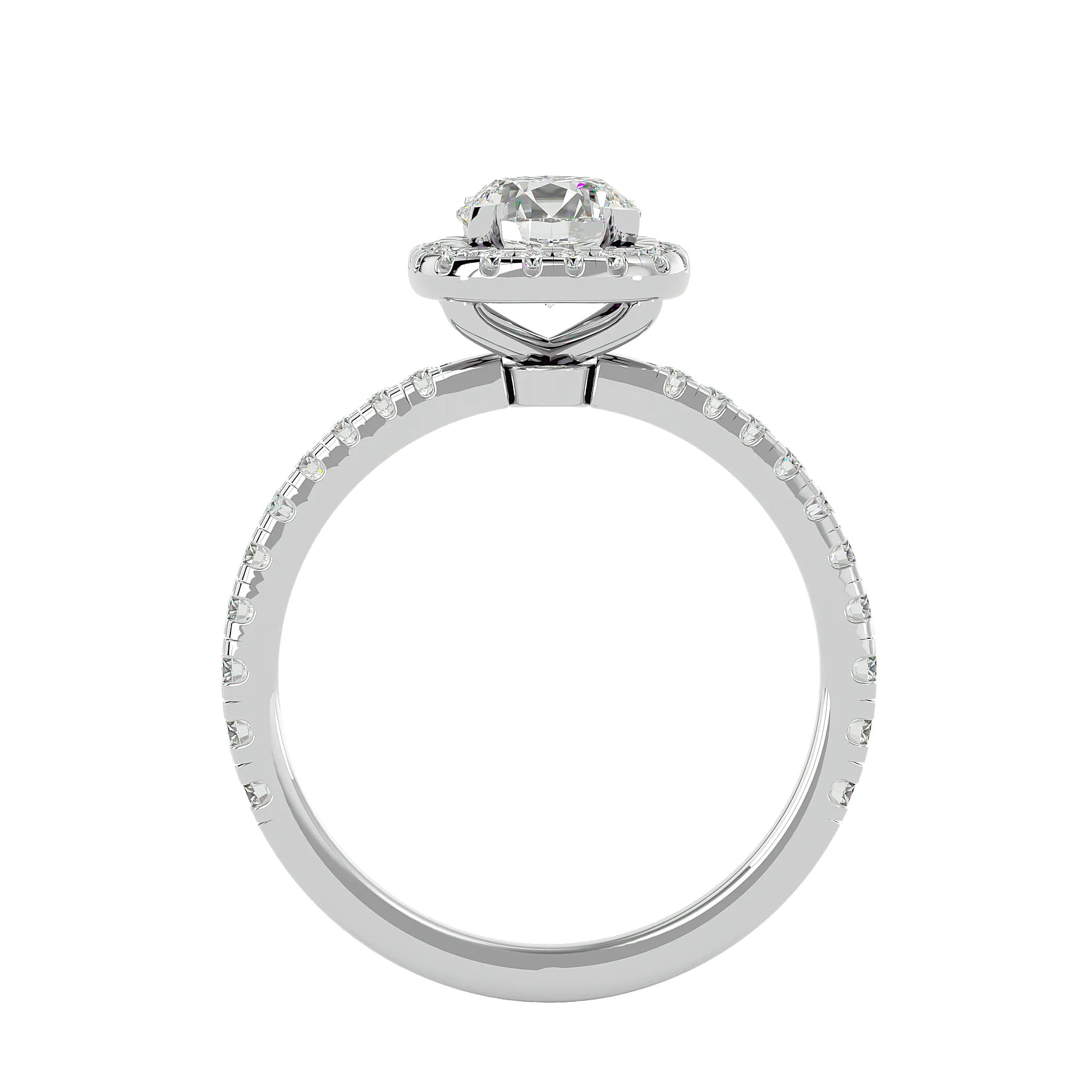 1 7/8 ctw Round Lab Grown Diamond Halo Engagement Ring