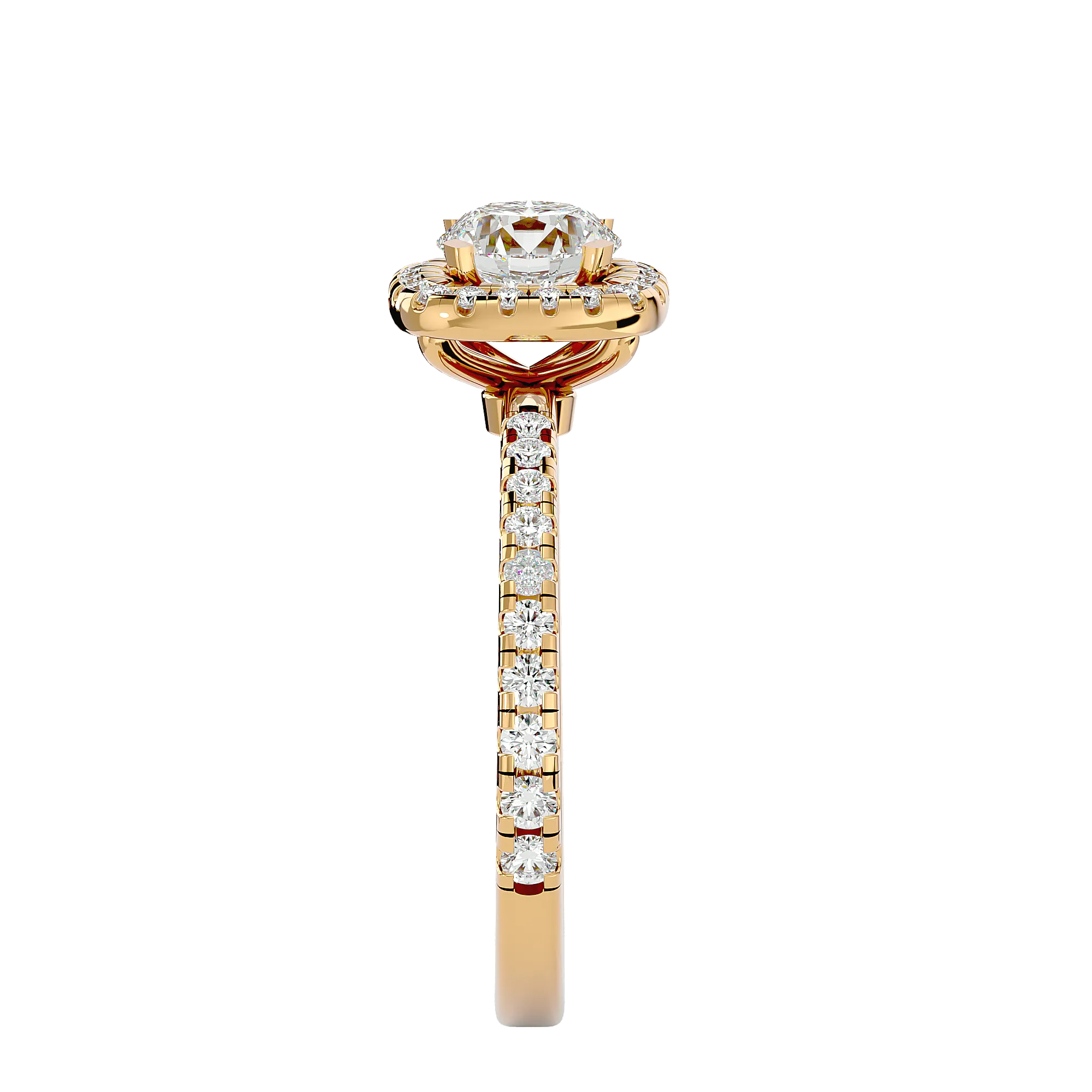 1 7/8 ctw Round Lab Grown Diamond Halo Engagement Ring