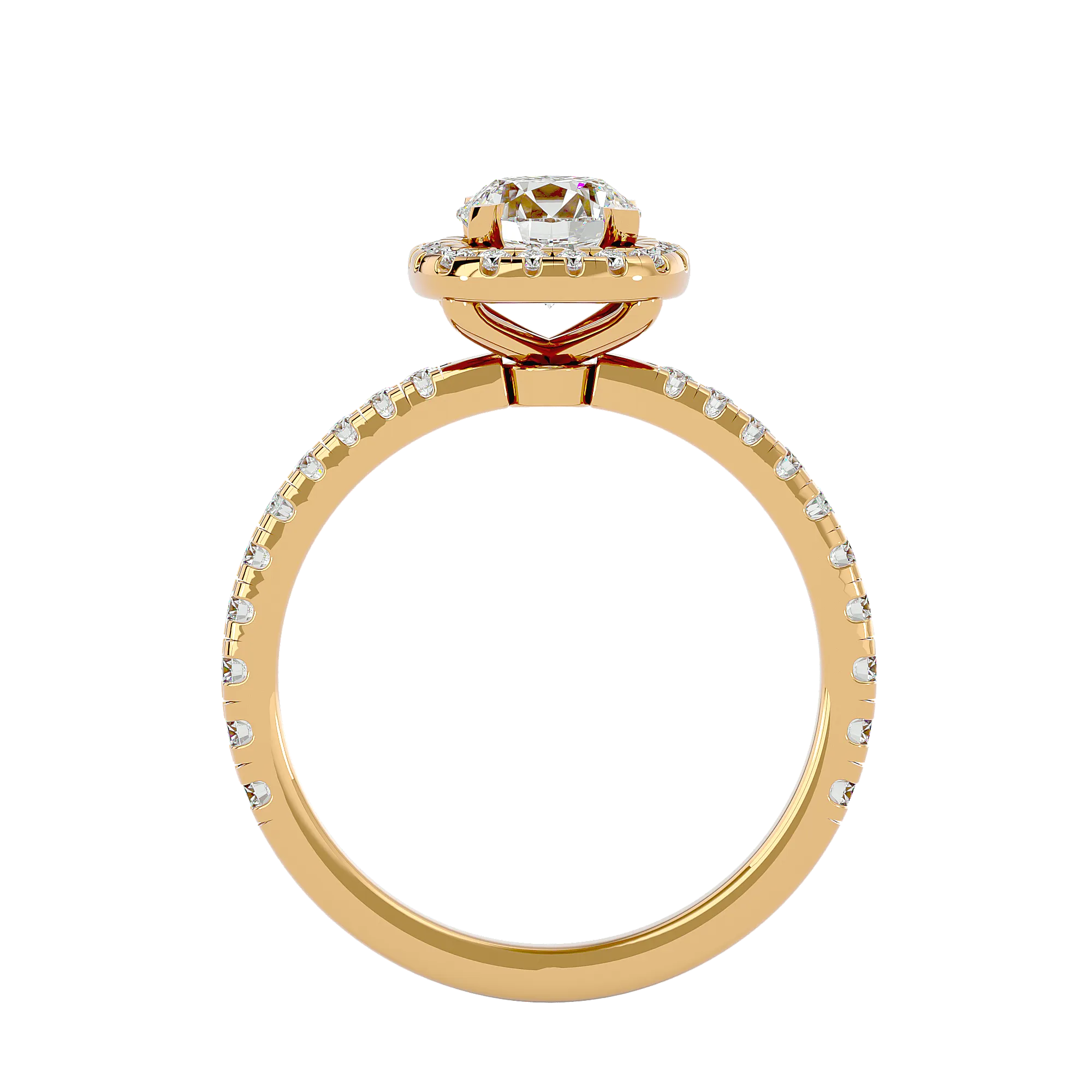1 7/8 ctw Round Lab Grown Diamond Halo Engagement Ring