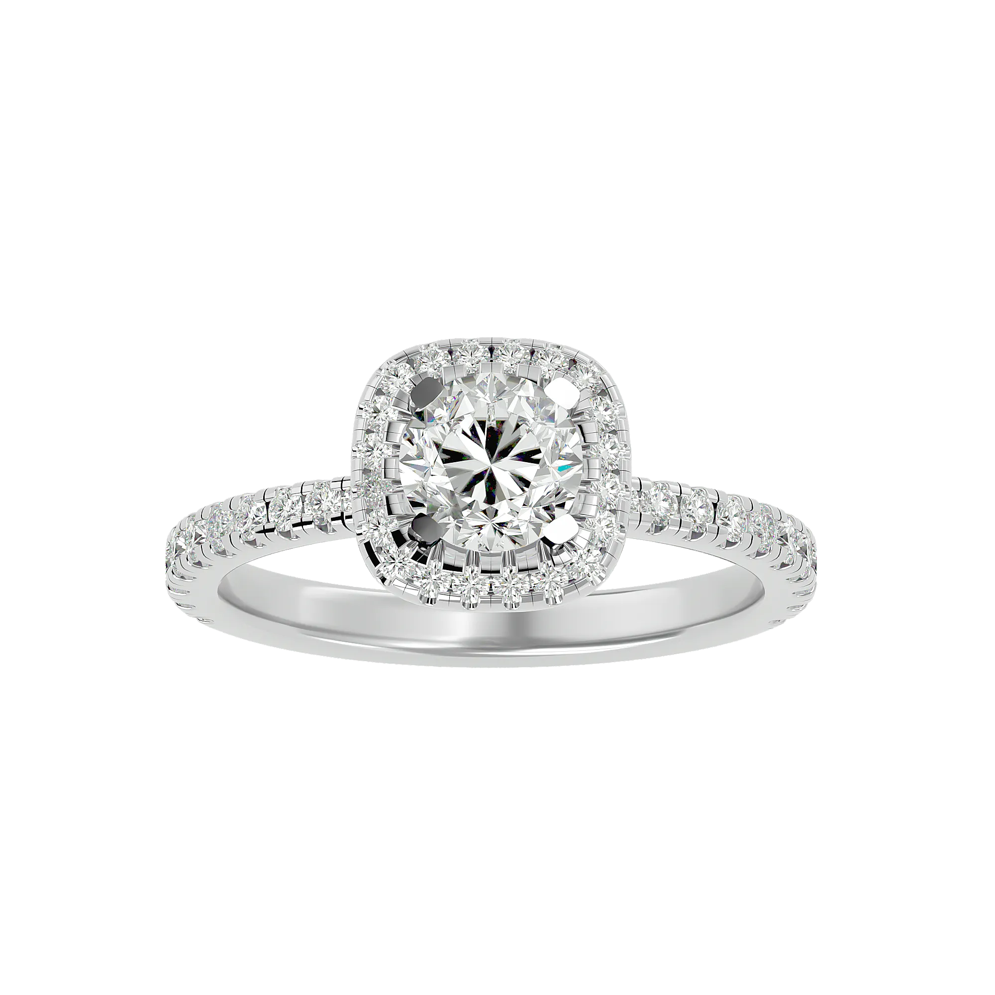 1 7/8 ctw Round Lab Grown Diamond Halo Engagement Ring