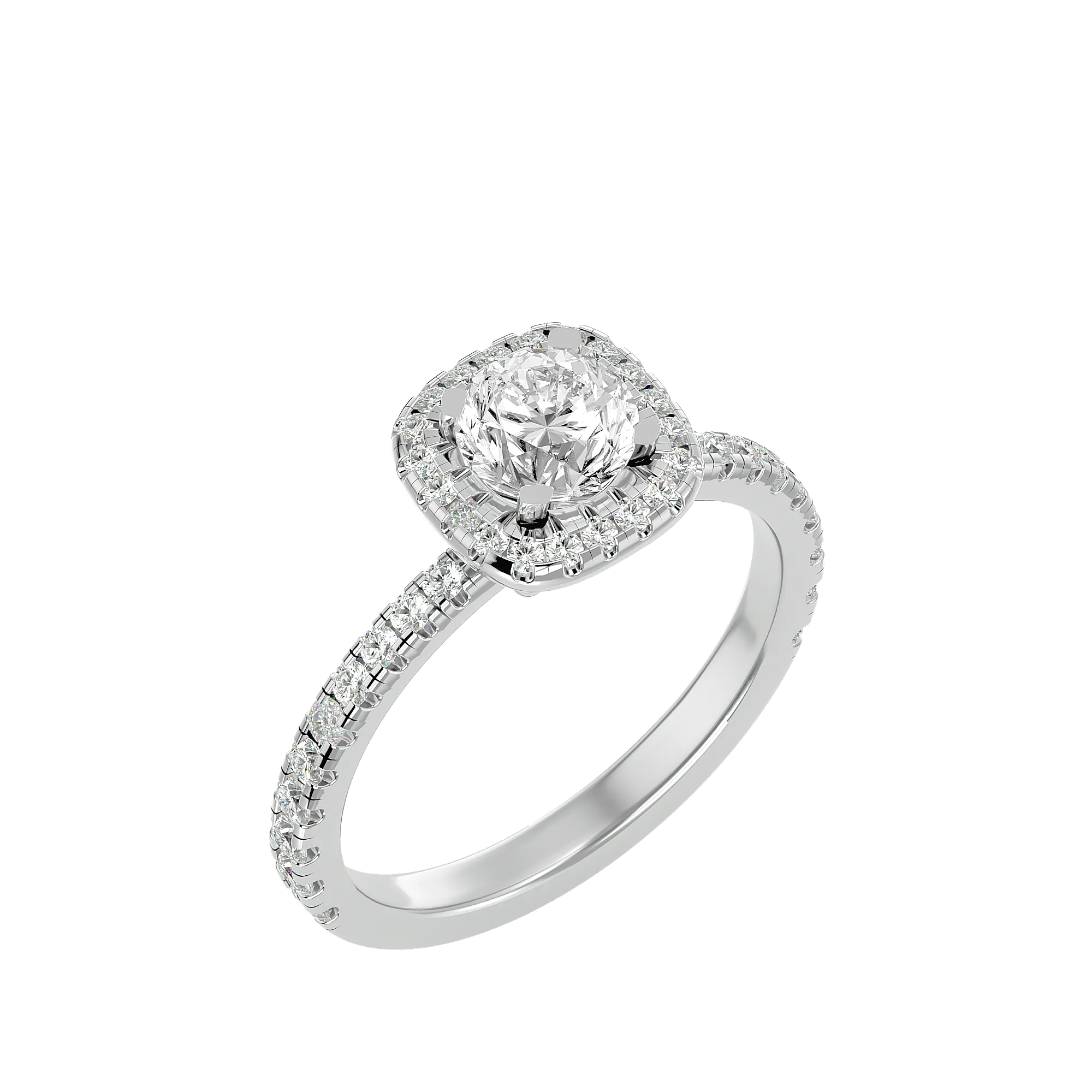 1 7/8 ctw Round Lab Grown Diamond Halo Engagement Ring