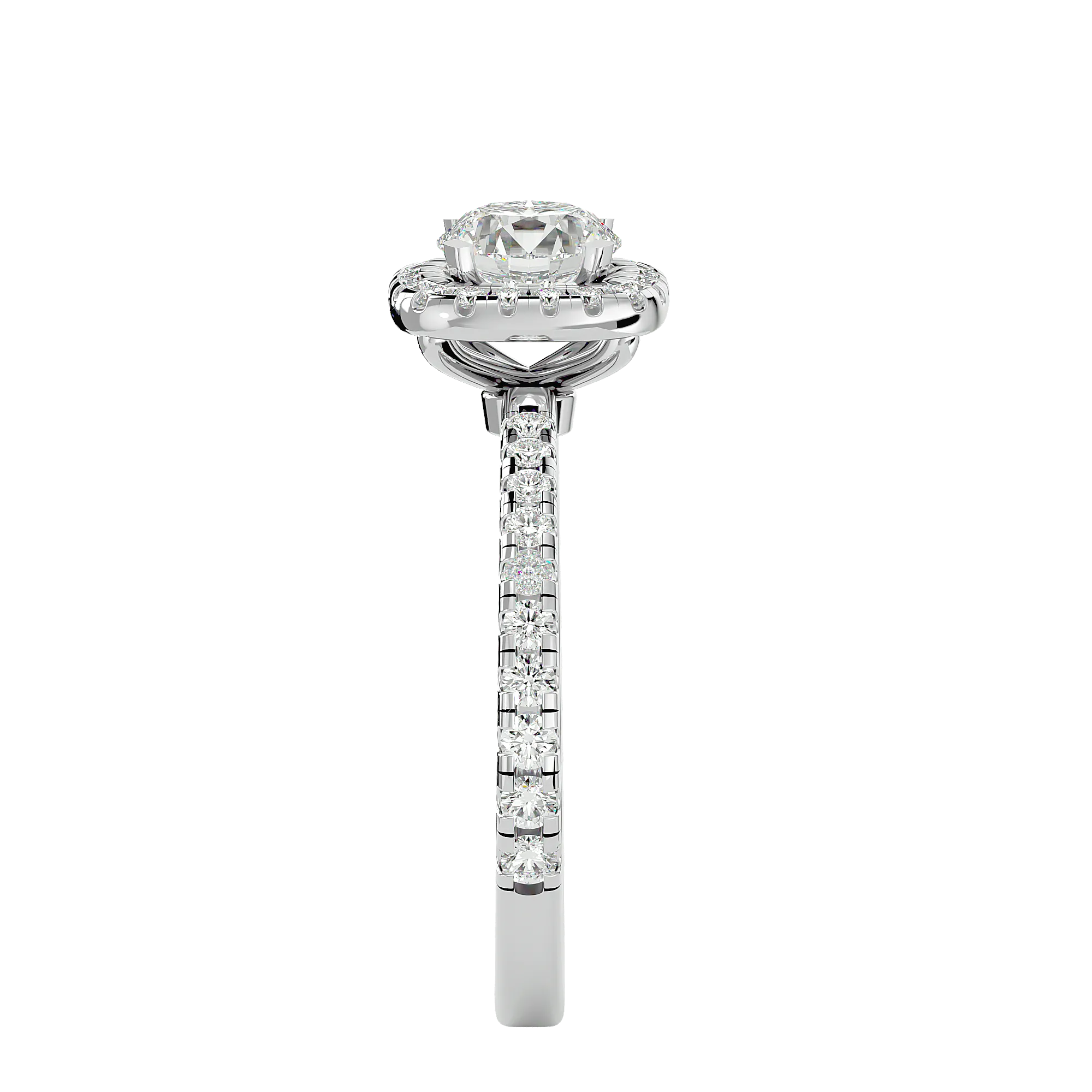 1 7/8 ctw Round Lab Grown Diamond Halo Engagement Ring
