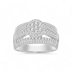 10K White Gold Diamond Woman's Engagement Ring / Stone: 1.00CT / Size: 6.5 / 233434W
