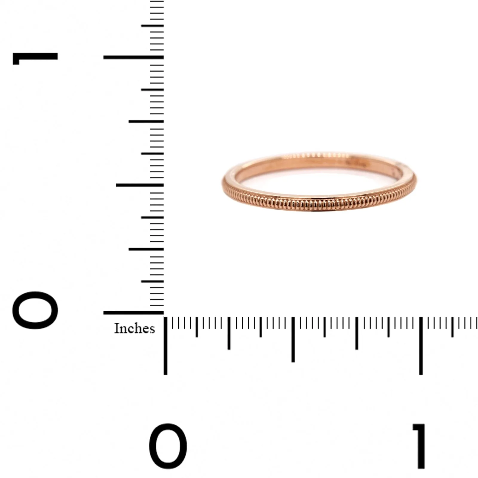 14K Rose Gold Raised Milgrain Band
