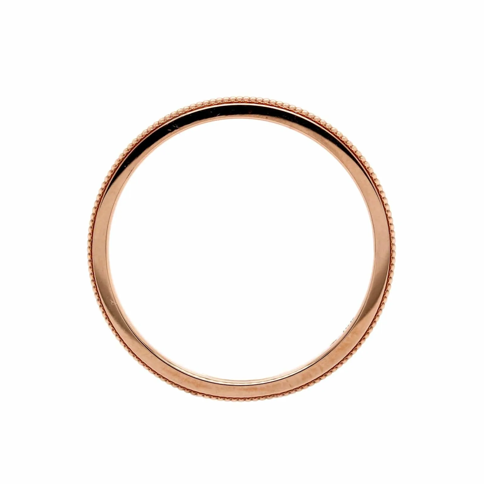 14K Rose Gold Raised Milgrain Band