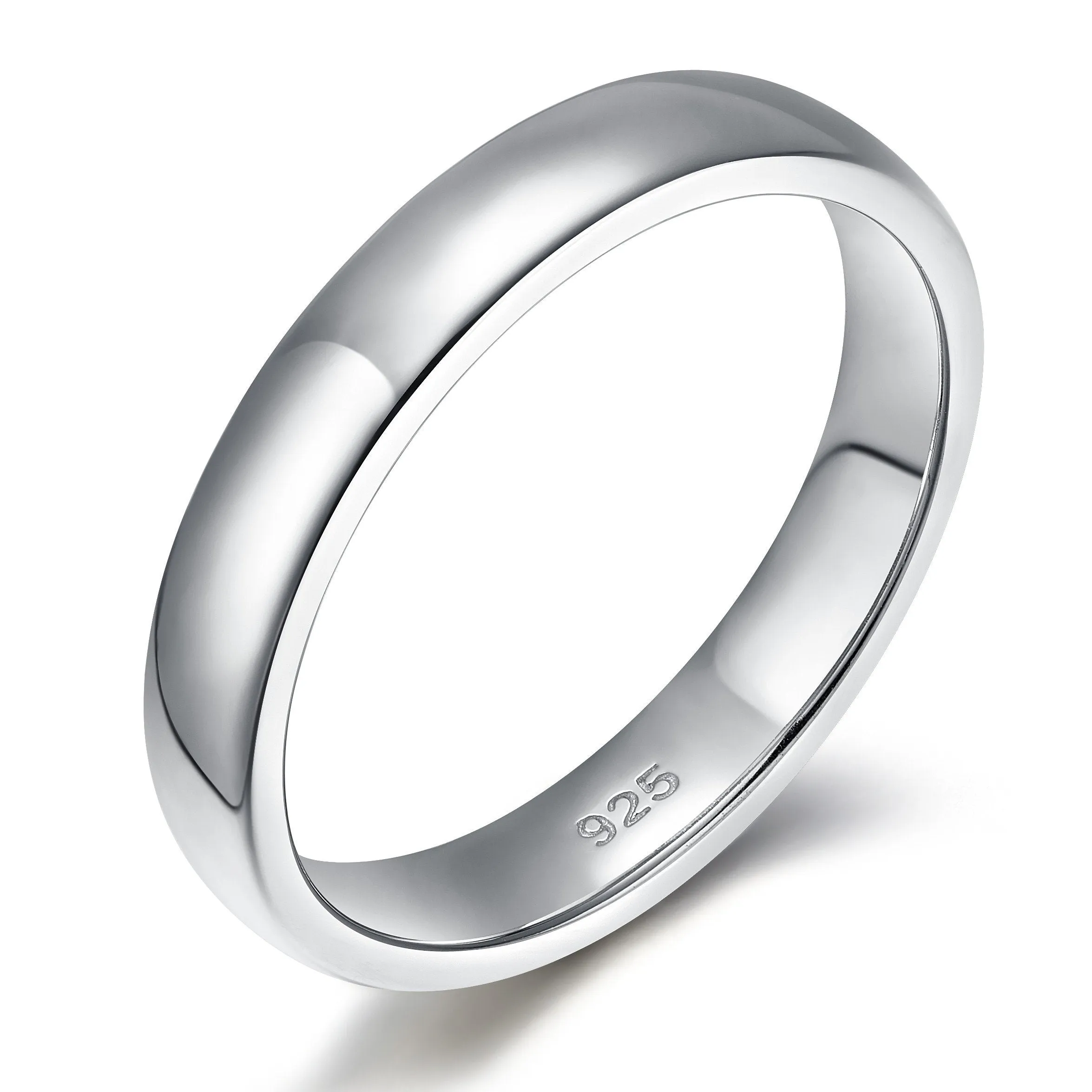 4mm High Polished Men's Pure Dome Wedding Ring