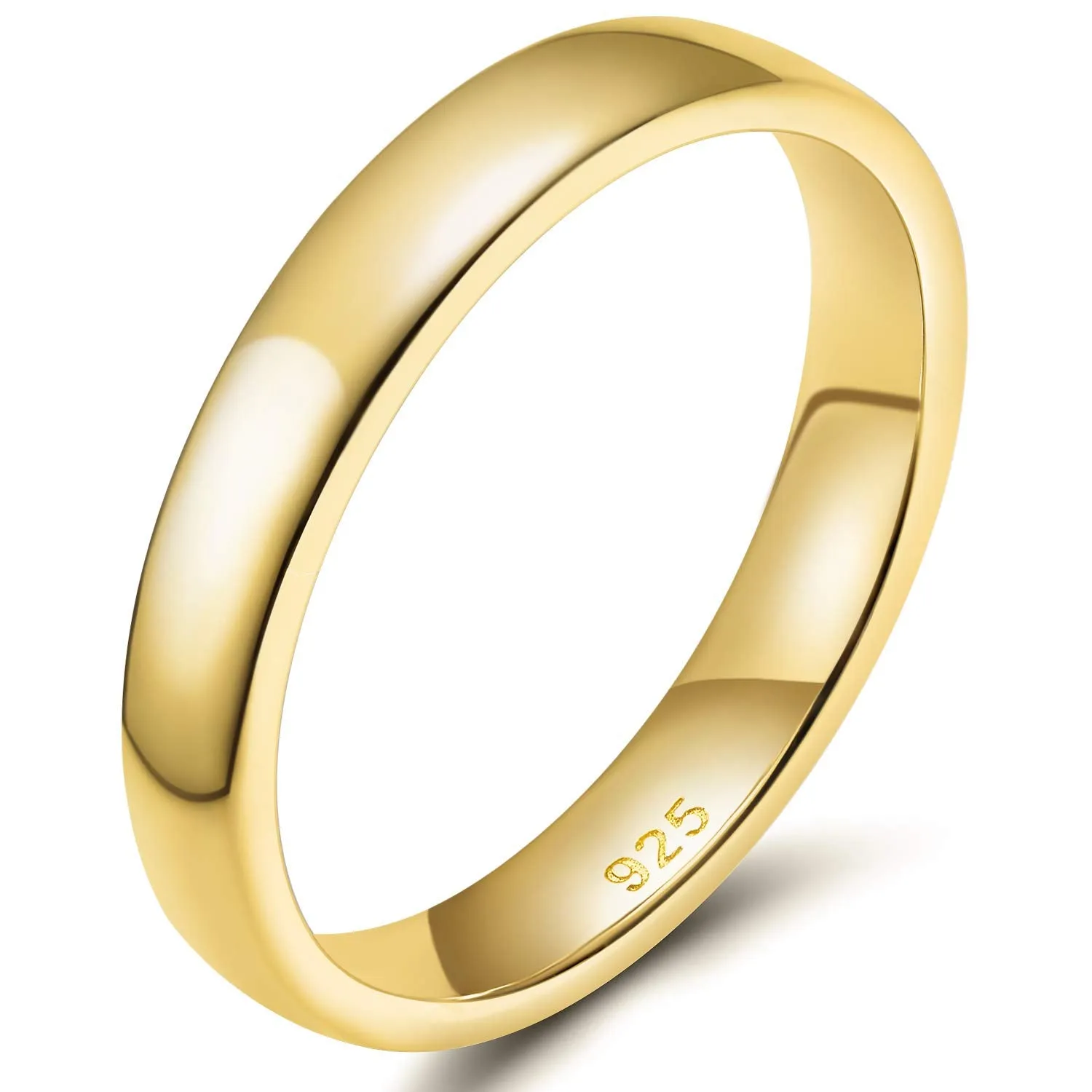 4mm High Polished Men's Pure Dome Wedding Ring