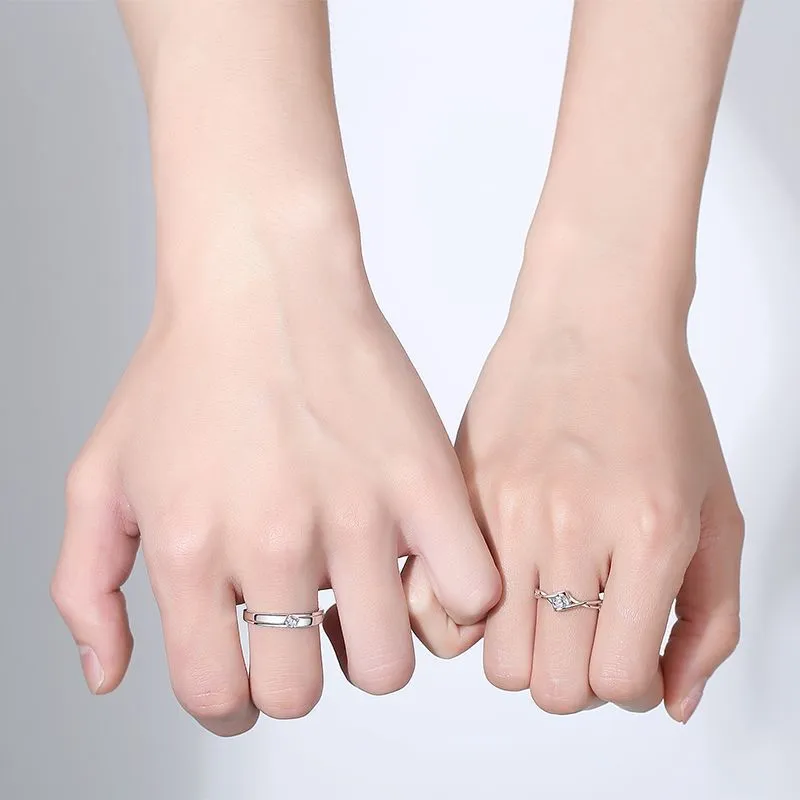Adjustable Elegant S925 Sterling Silver Couple Rings | Different Occasions