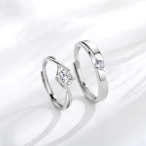 Adjustable Elegant S925 Sterling Silver Couple Rings | Different Occasions