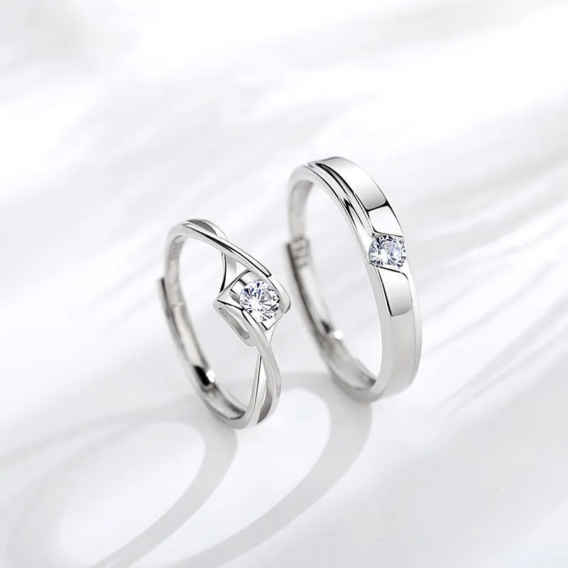 Adjustable Elegant S925 Sterling Silver Couple Rings | Different Occasions