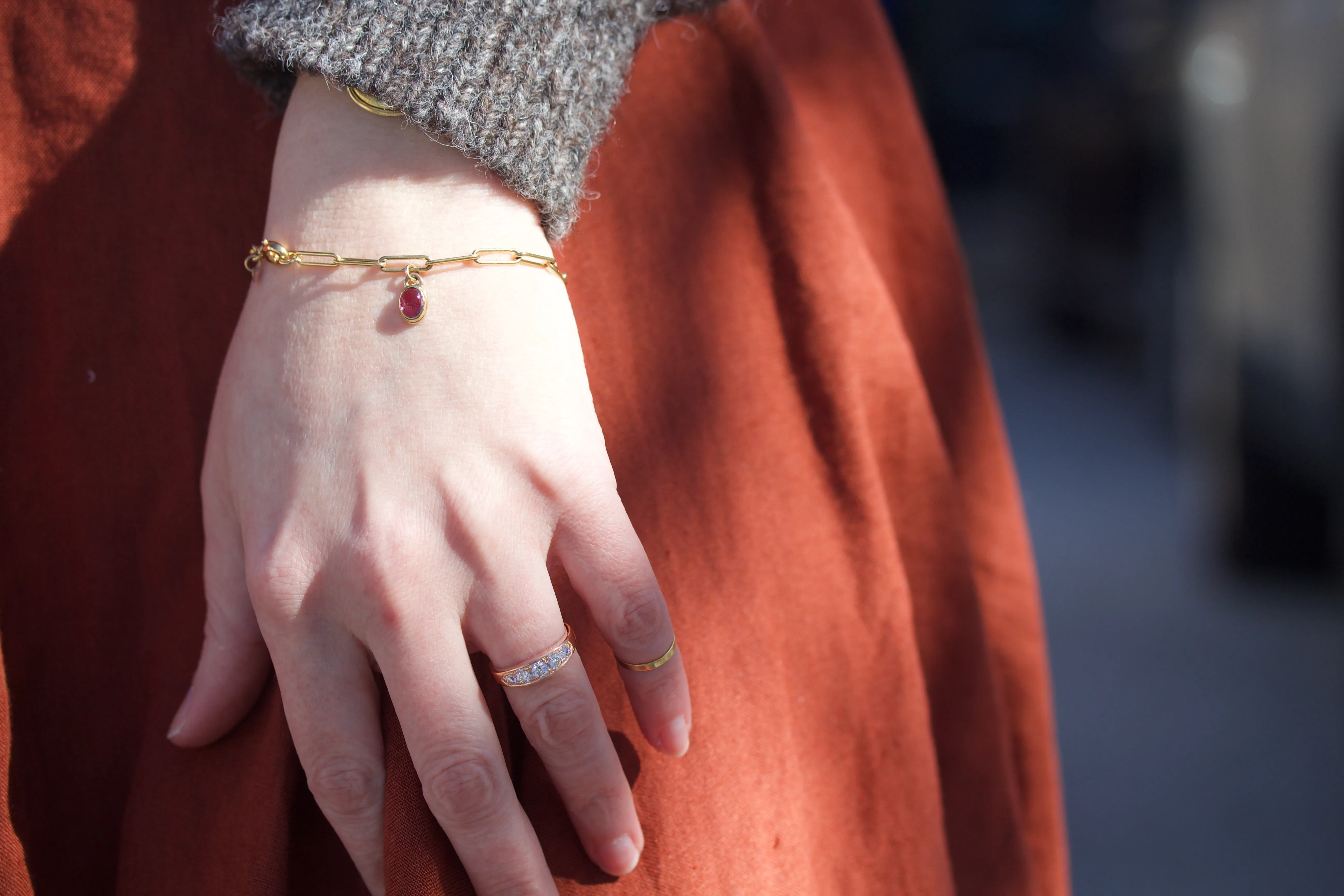 Bead Set Wedding or Anniversary Ring in Rose Gold