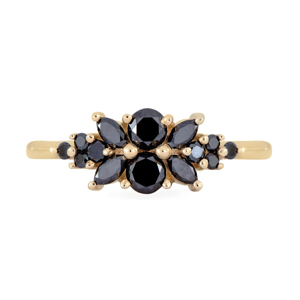 Black Diamond Flora Engagement Ring