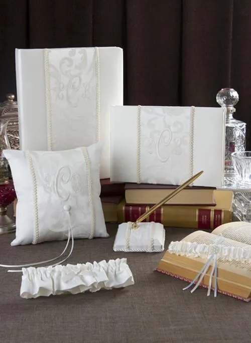 Brocade Monogram Ring Pillow
