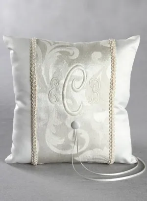 Brocade Monogram Ring Pillow