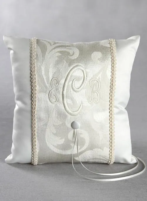 Brocade Monogram Ring Pillow