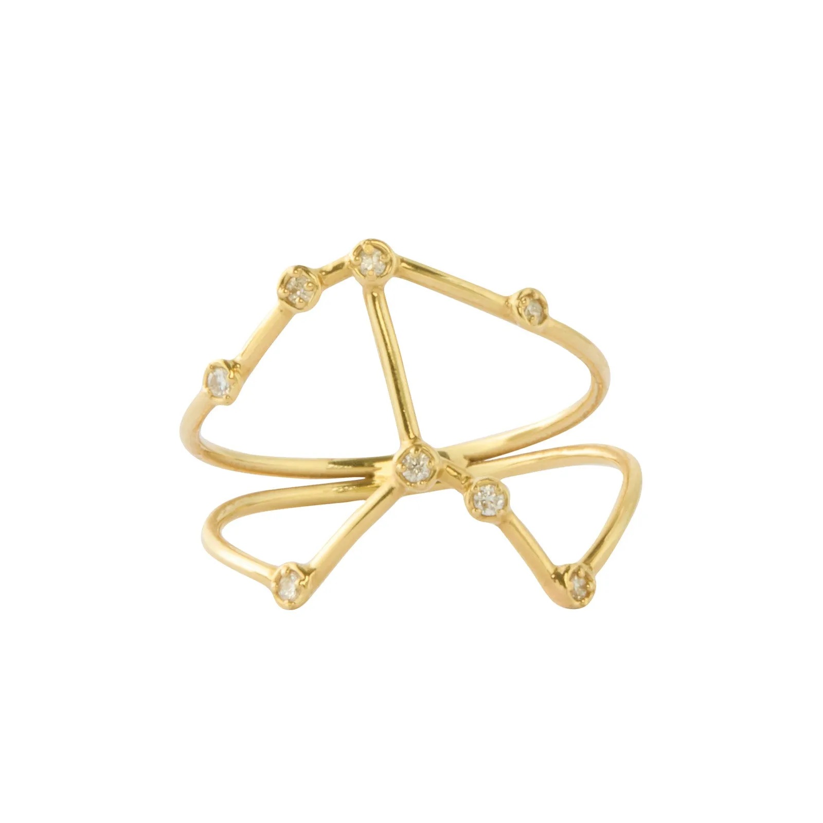 Cancer Constellation Ring - Yellow Gold