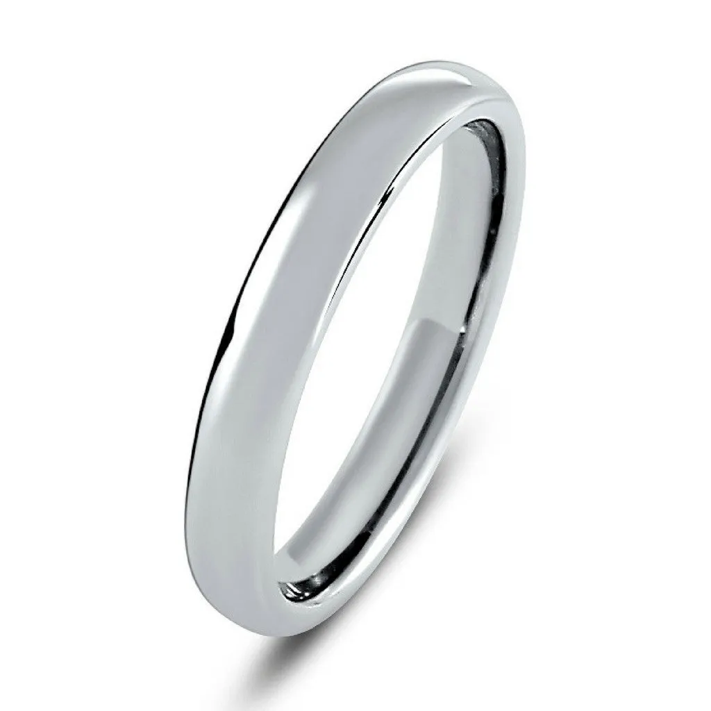 Classic Silver Tungsten Wedding Band (2mm Width)