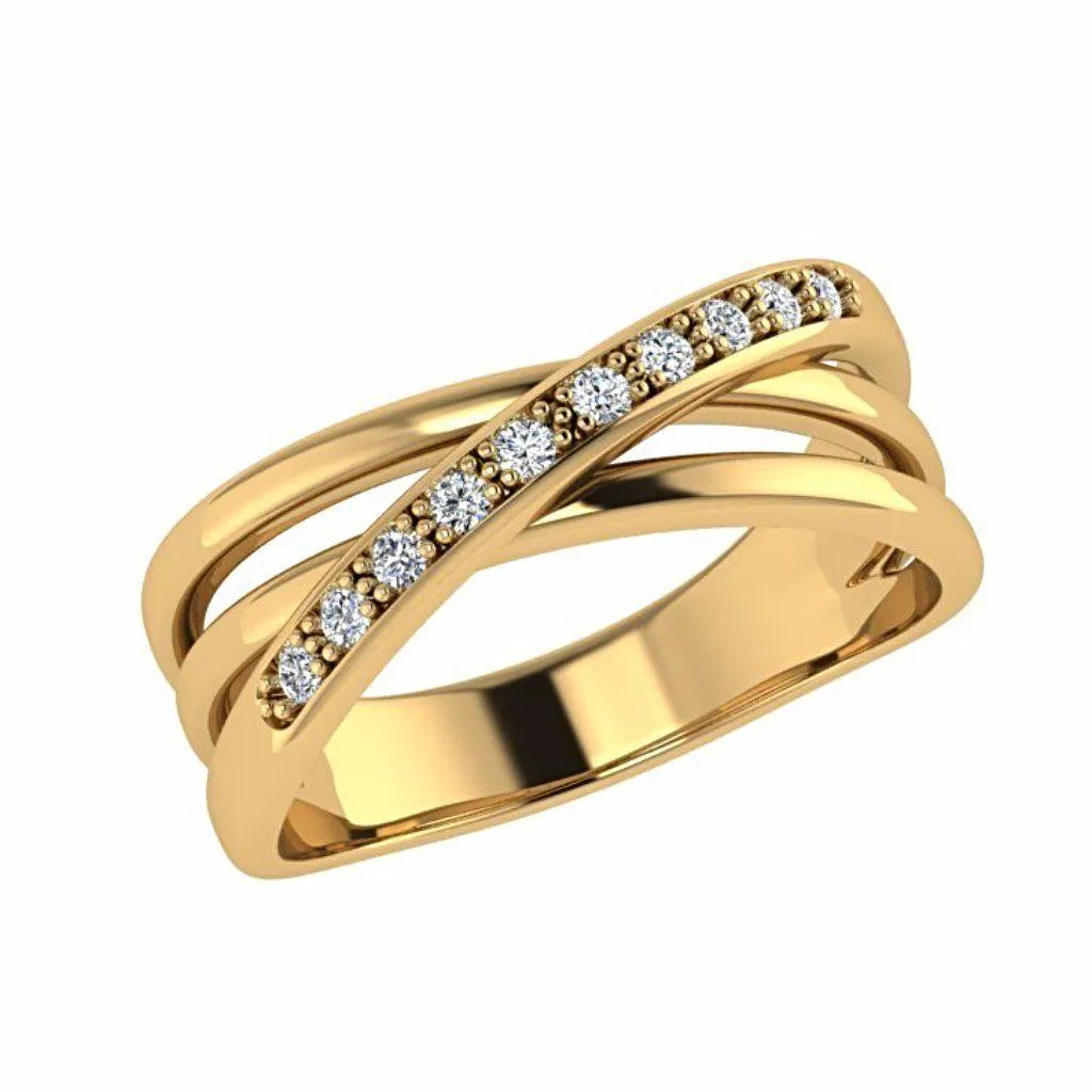 Crossover Diamond Ring 14K Gold