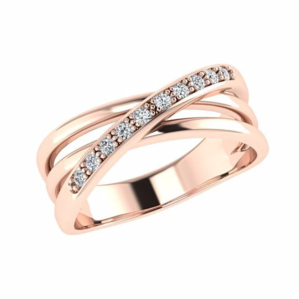 Crossover Diamond Ring 14K Gold