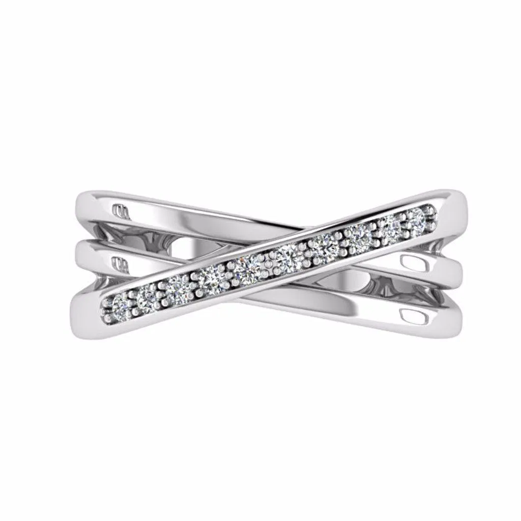 Crossover Diamond Ring 14K Gold
