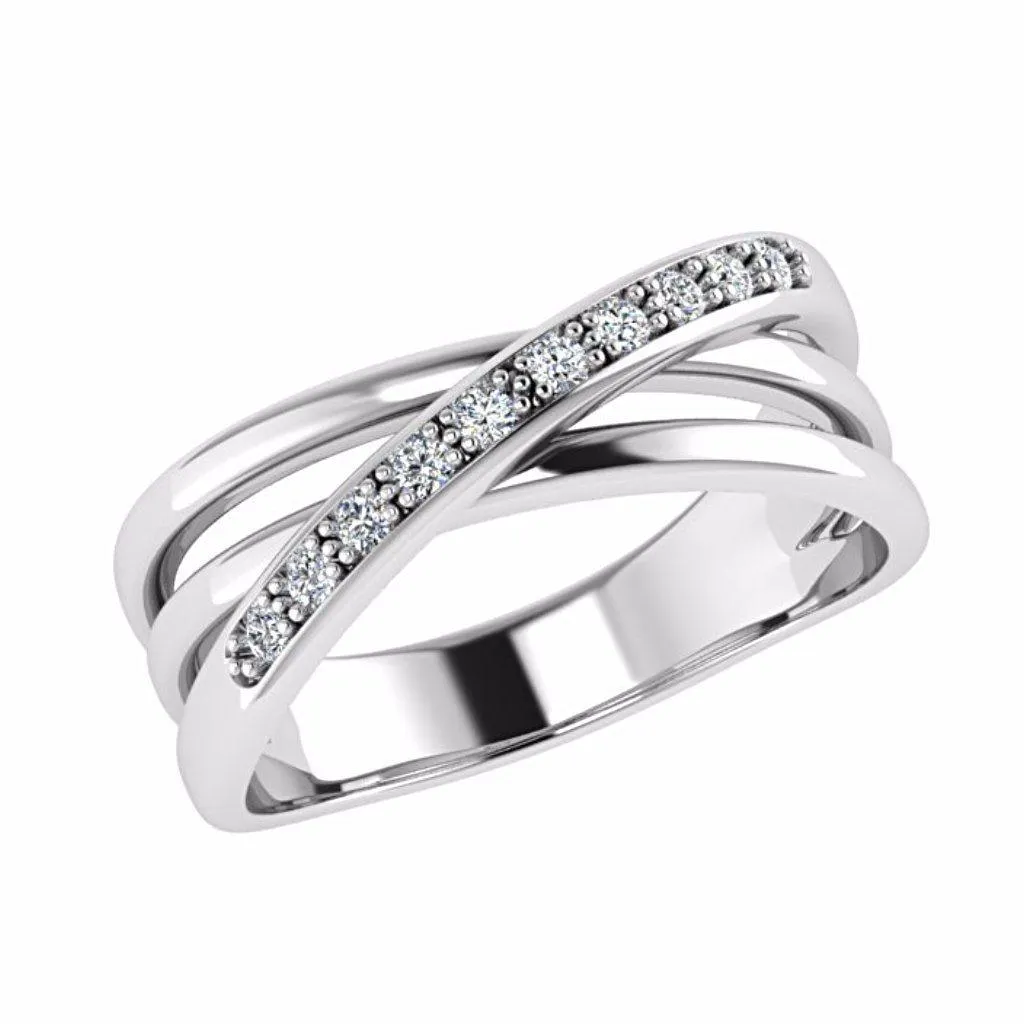 Crossover Diamond Ring 14K Gold