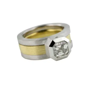 Custom Series 14 | Parallel Wide Band, Asscher Wedding Ring Set