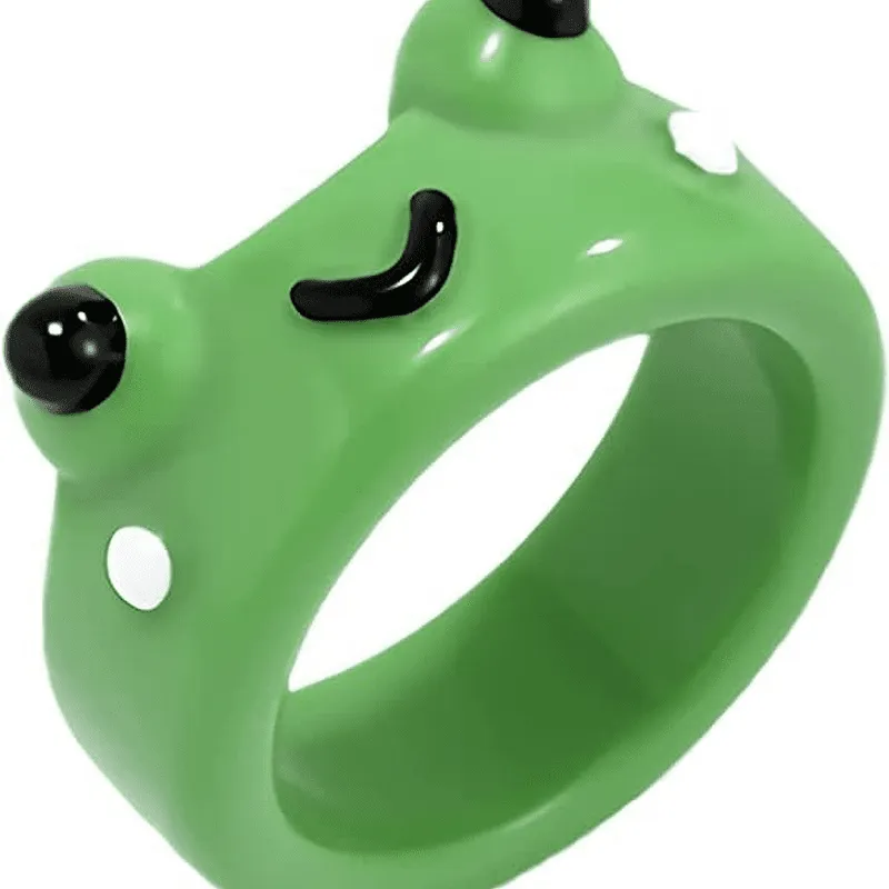 Cute Frog Resin Ring 2Pcs