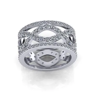 Diamond Infinity Design Ring 18K White Gold