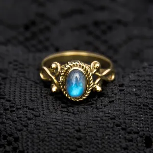 Durga Ring - Brass - Moonstone