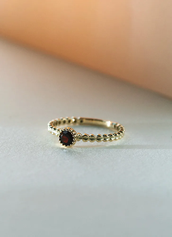 Edie garnet january birthstone ring 14k gold