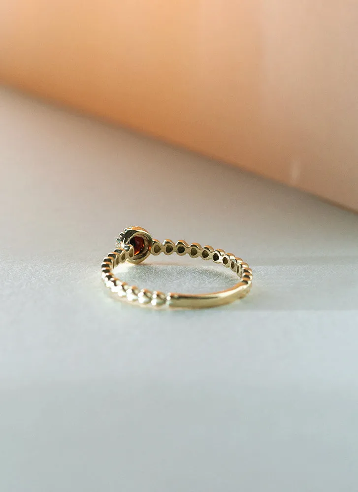 Edie garnet january birthstone ring 14k gold