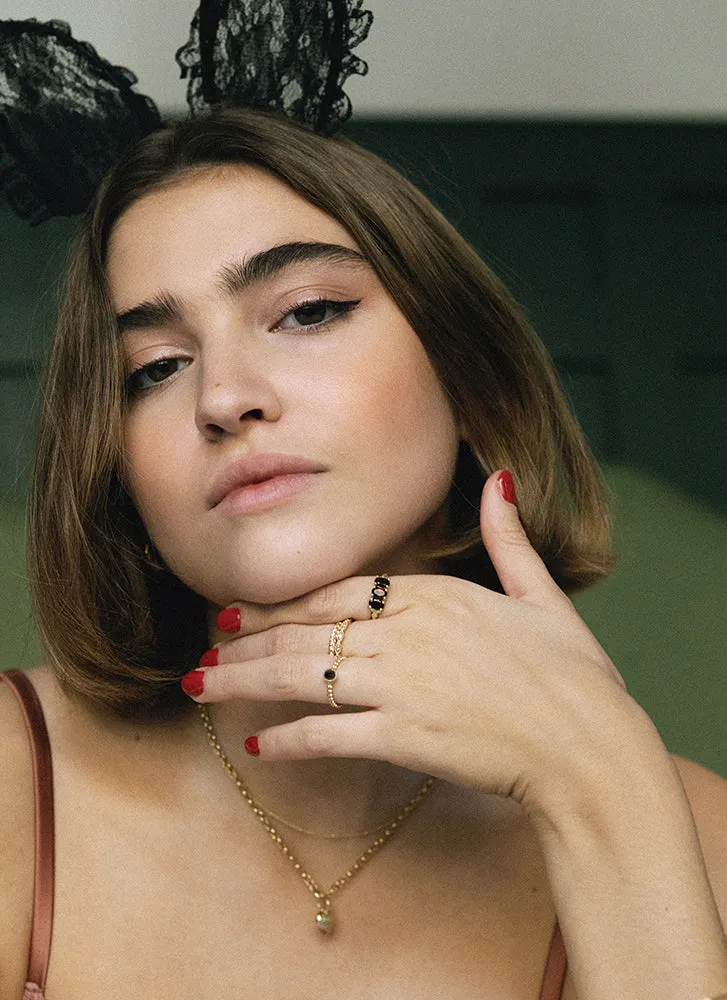 Edie garnet january birthstone ring 14k gold