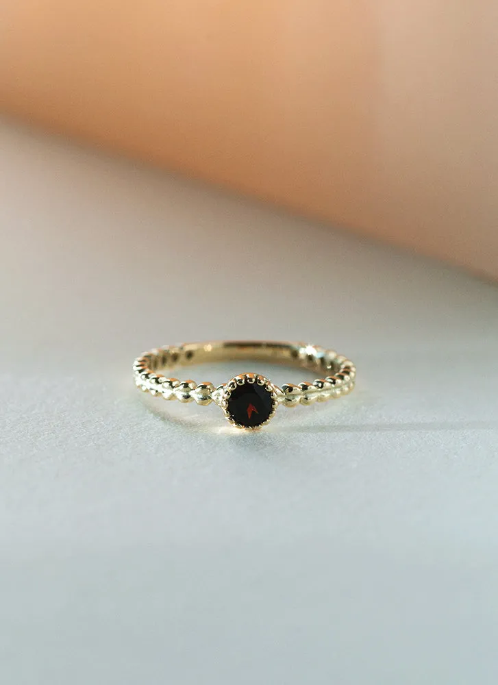 Edie garnet january birthstone ring 14k gold
