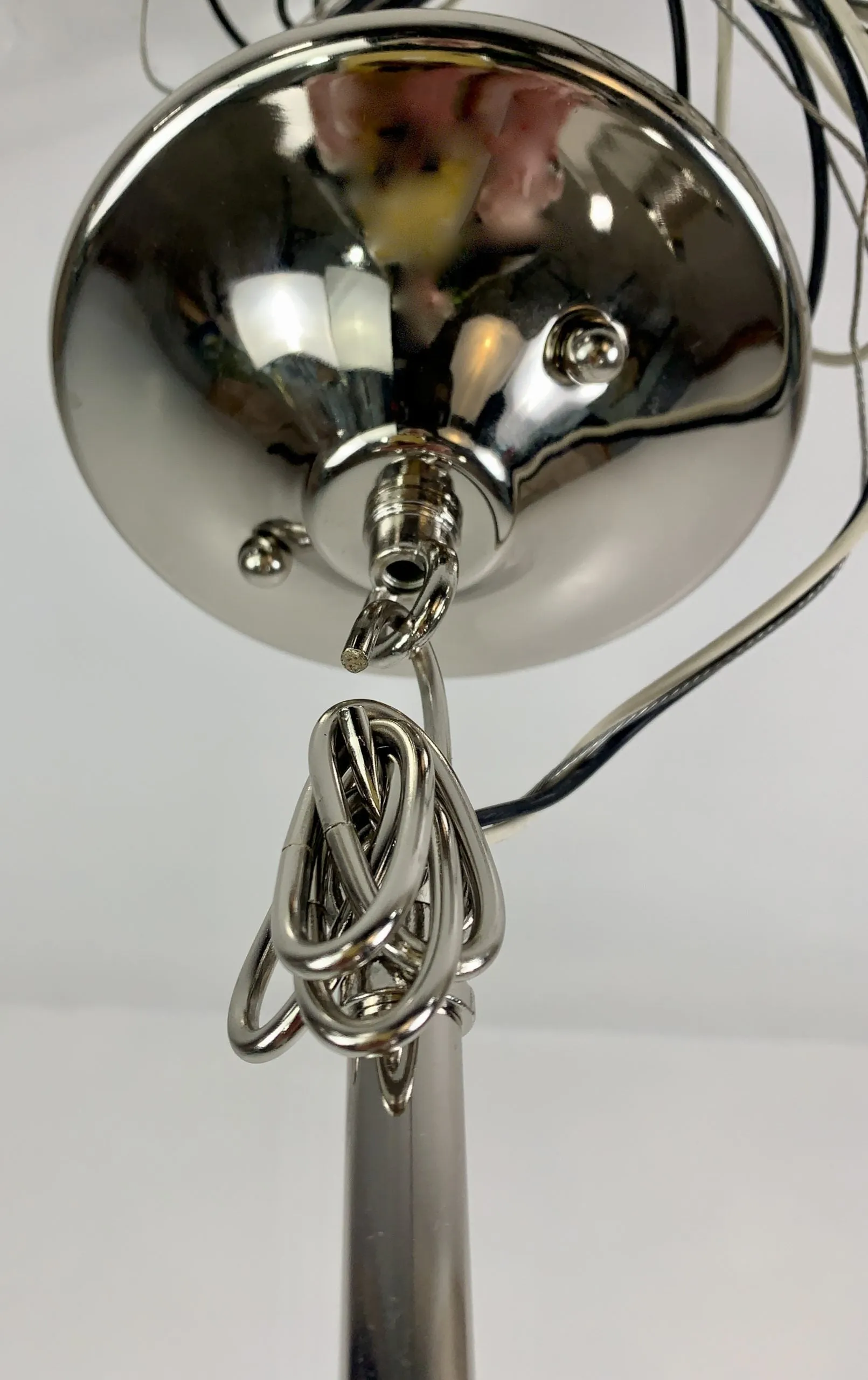 Equinox Foyer Lantern, Hanging Light, Large, Contemporary, Nickel, Frosted Glass Cylindar