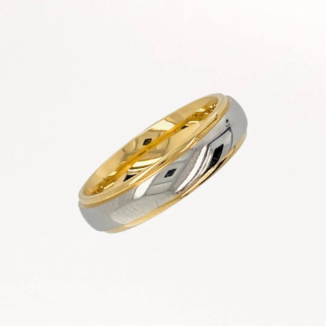 Mens Two-tone 5mm Wedding Ring