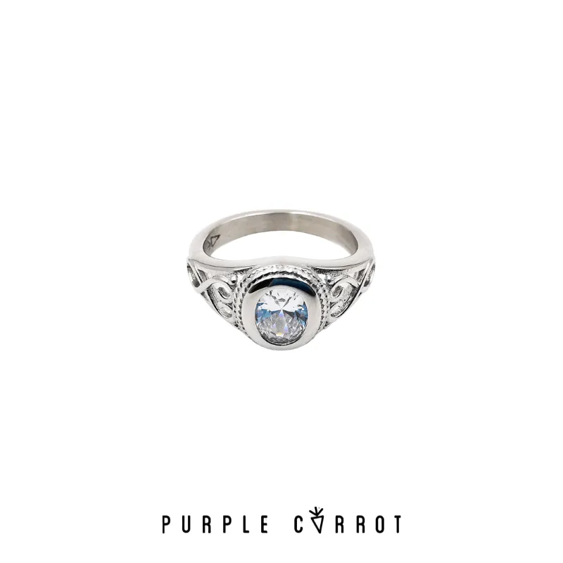 Nicole Vintage Oval Stone Ring