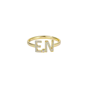 Open Pave Letter Combination Ring