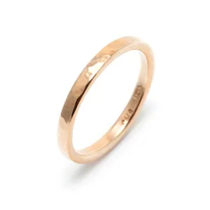 Peened Wedding Ring in 18K Rose Gold
