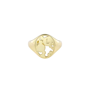 Personalized Circle Openwork Signet Rings