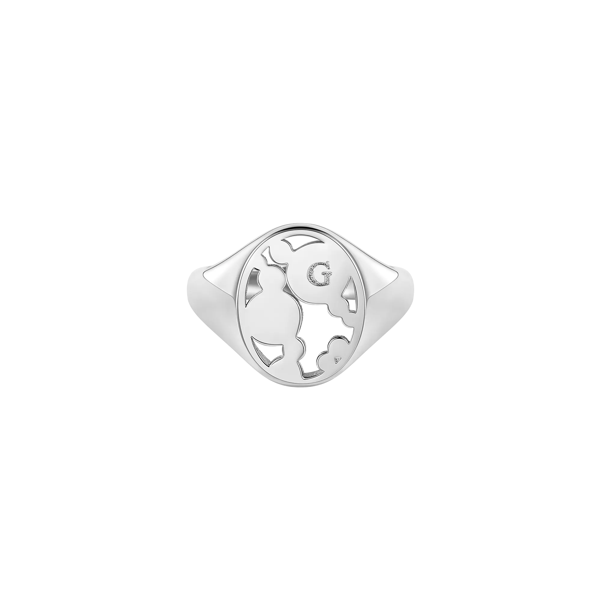 Personalized Circle Openwork Signet Rings