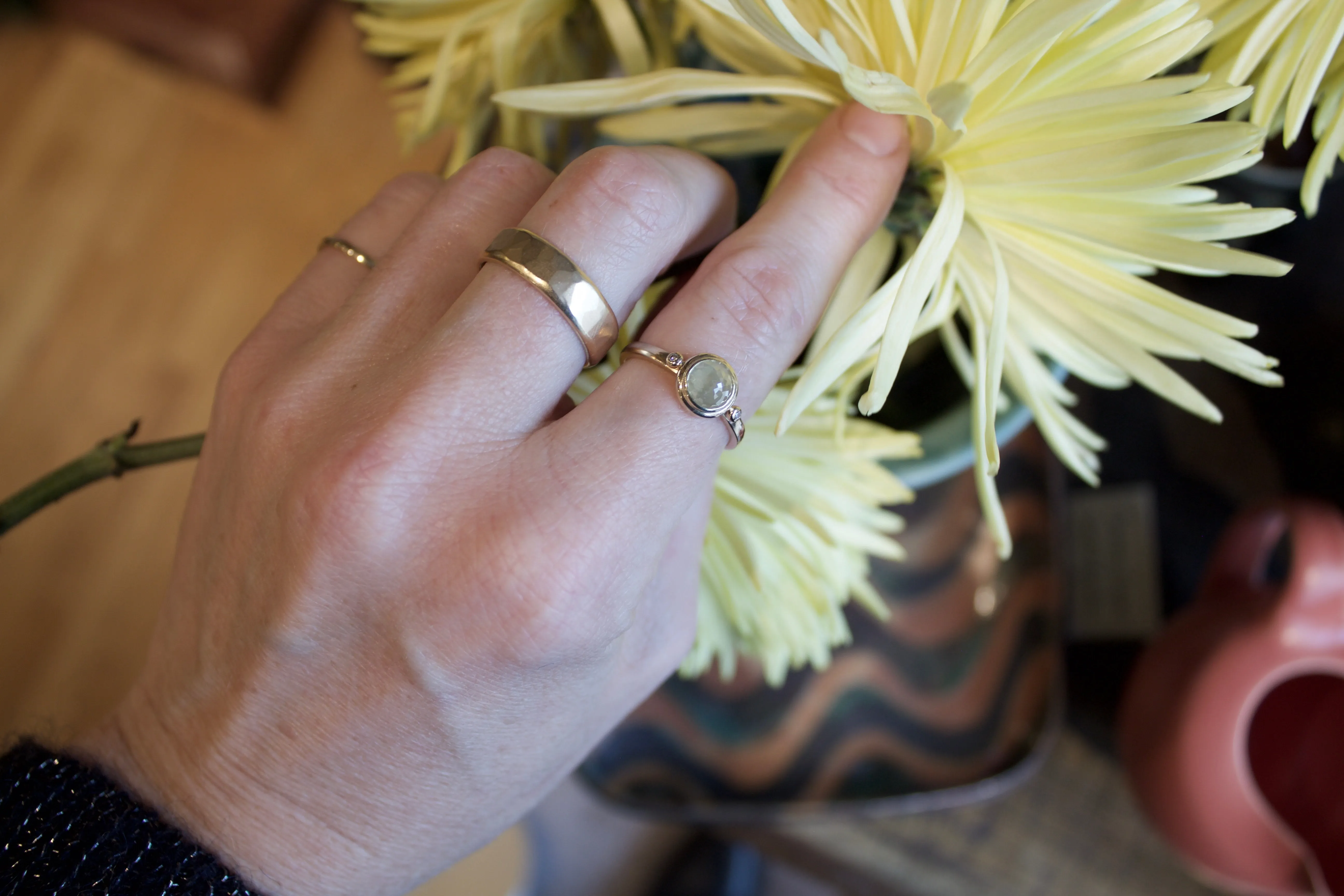 Rose Cut Diamond Stackable Ring