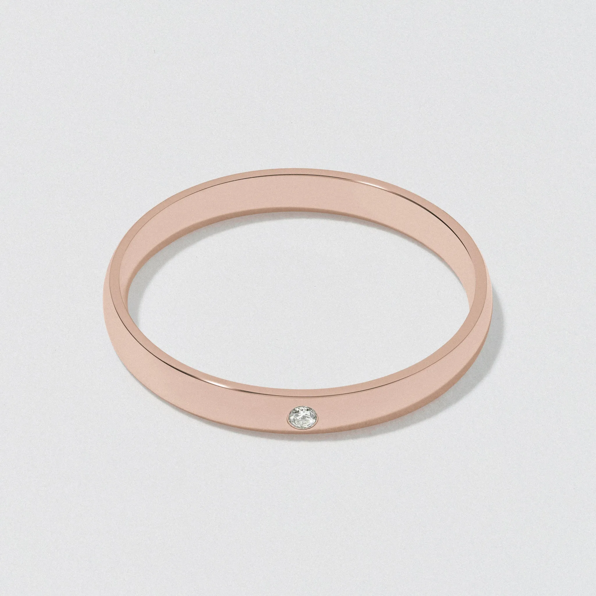 Rose Gold Classic Diamond Wedding Band - Polished 2.5mm