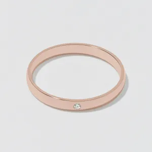 Rose Gold Classic Diamond Wedding Band - Polished 2.5mm