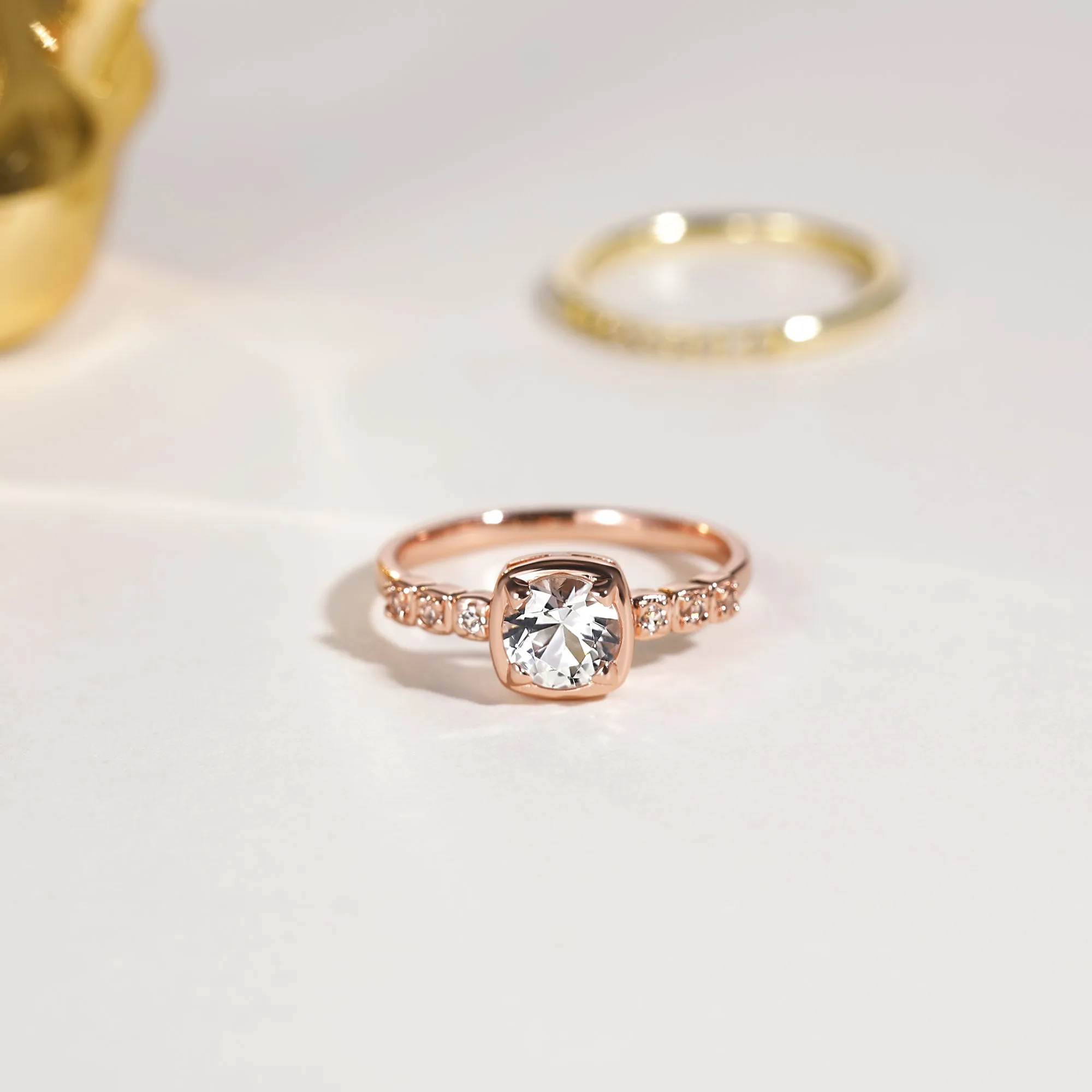 Round Custom Gemstone Promise Ring