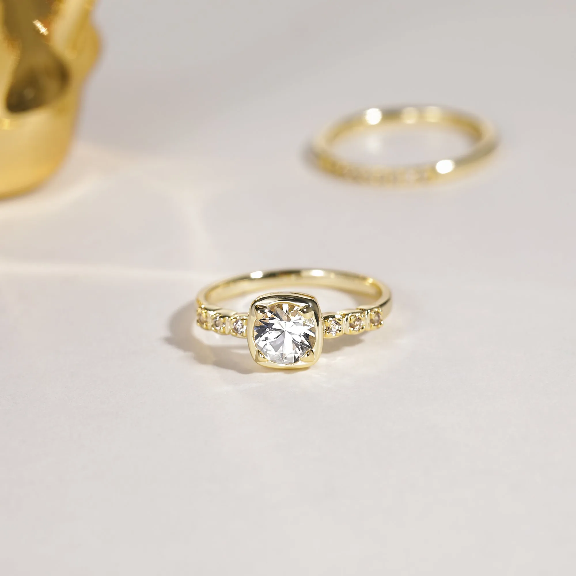 Round Custom Gemstone Promise Ring
