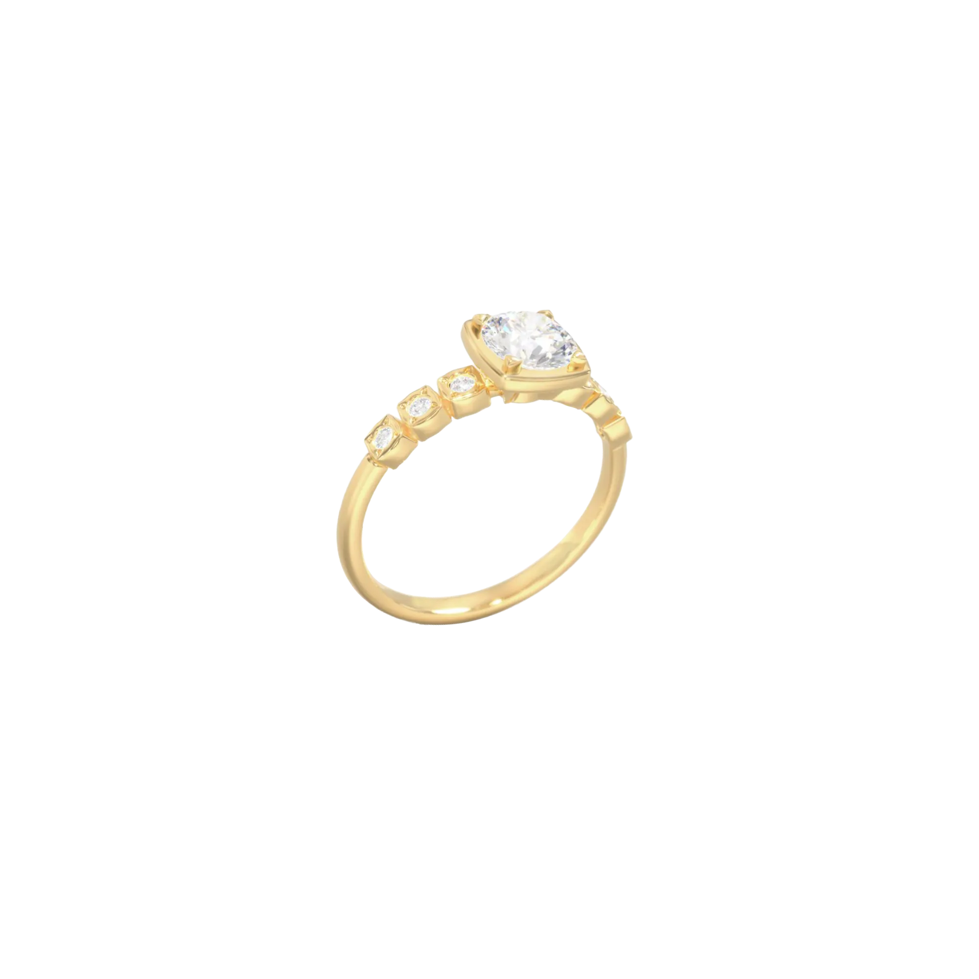 Round Custom Gemstone Promise Ring