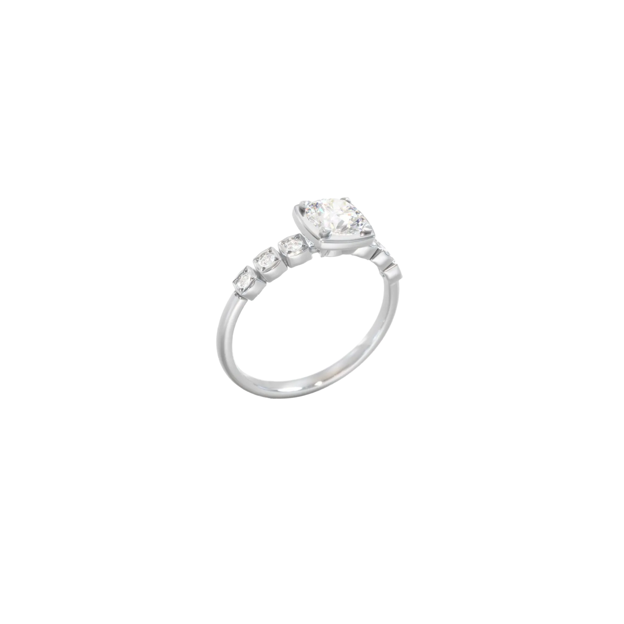 Round Custom Gemstone Promise Ring