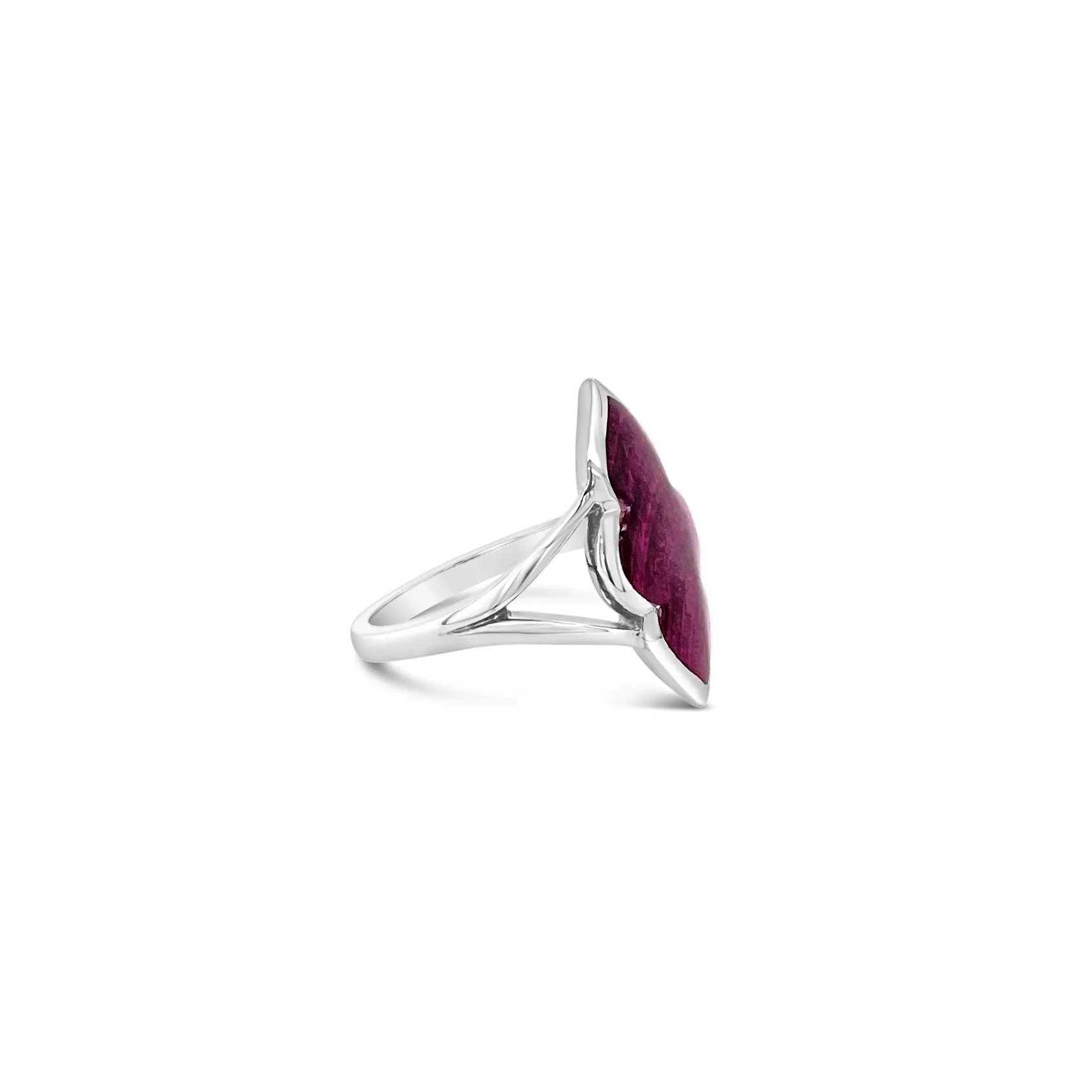 Silver Spiny Oyster Inlay Ring