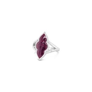 Silver Spiny Oyster Inlay Ring