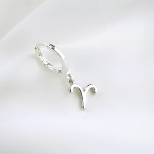 Silver Star Sign Earring